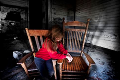 Person sitting chairs.